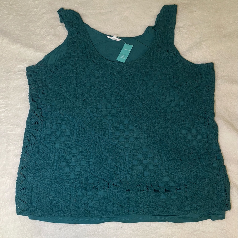 Maurices Teal Crochet Tank Top